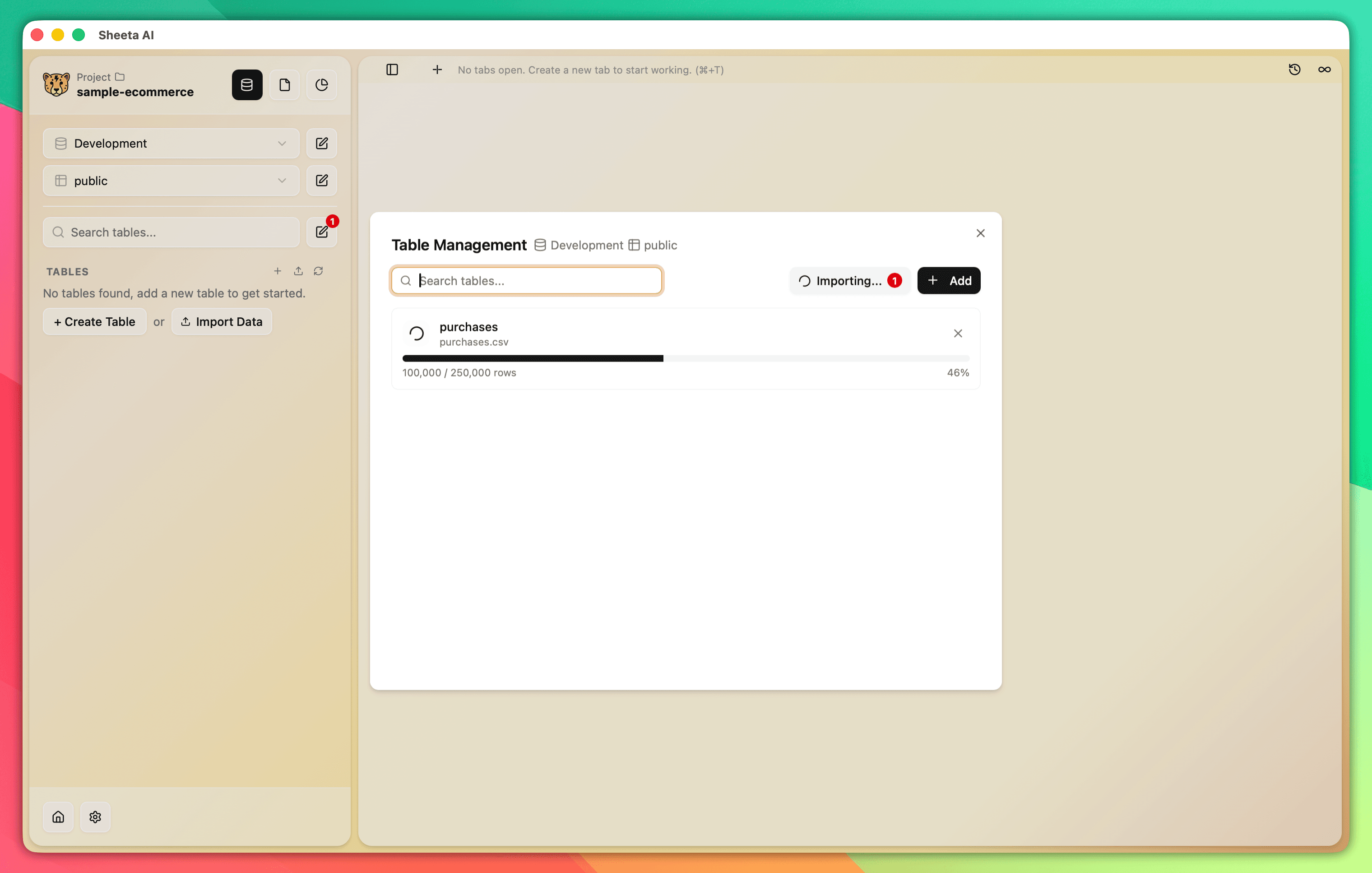 Data import complete