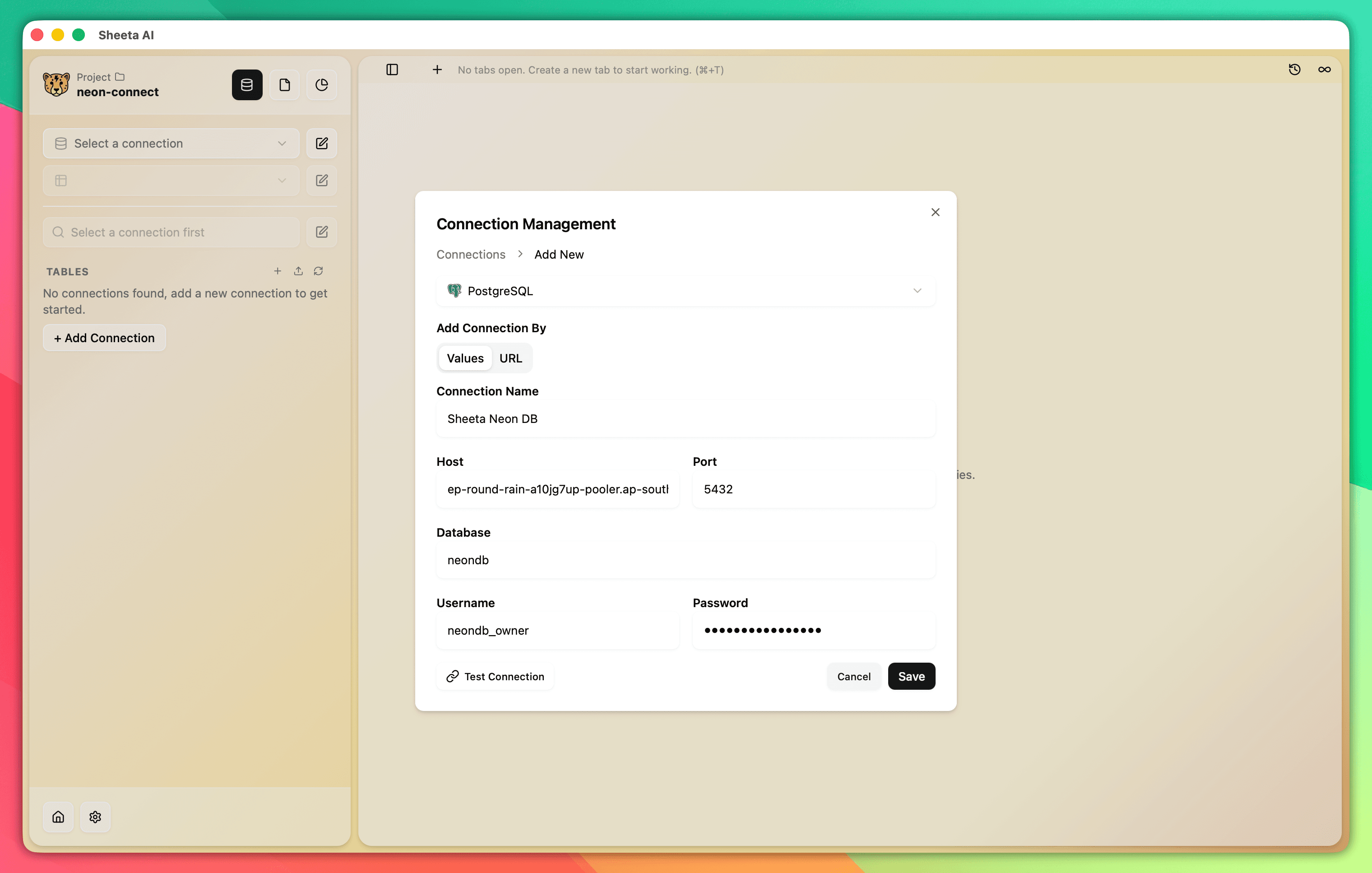 Sheeta AI connection saved