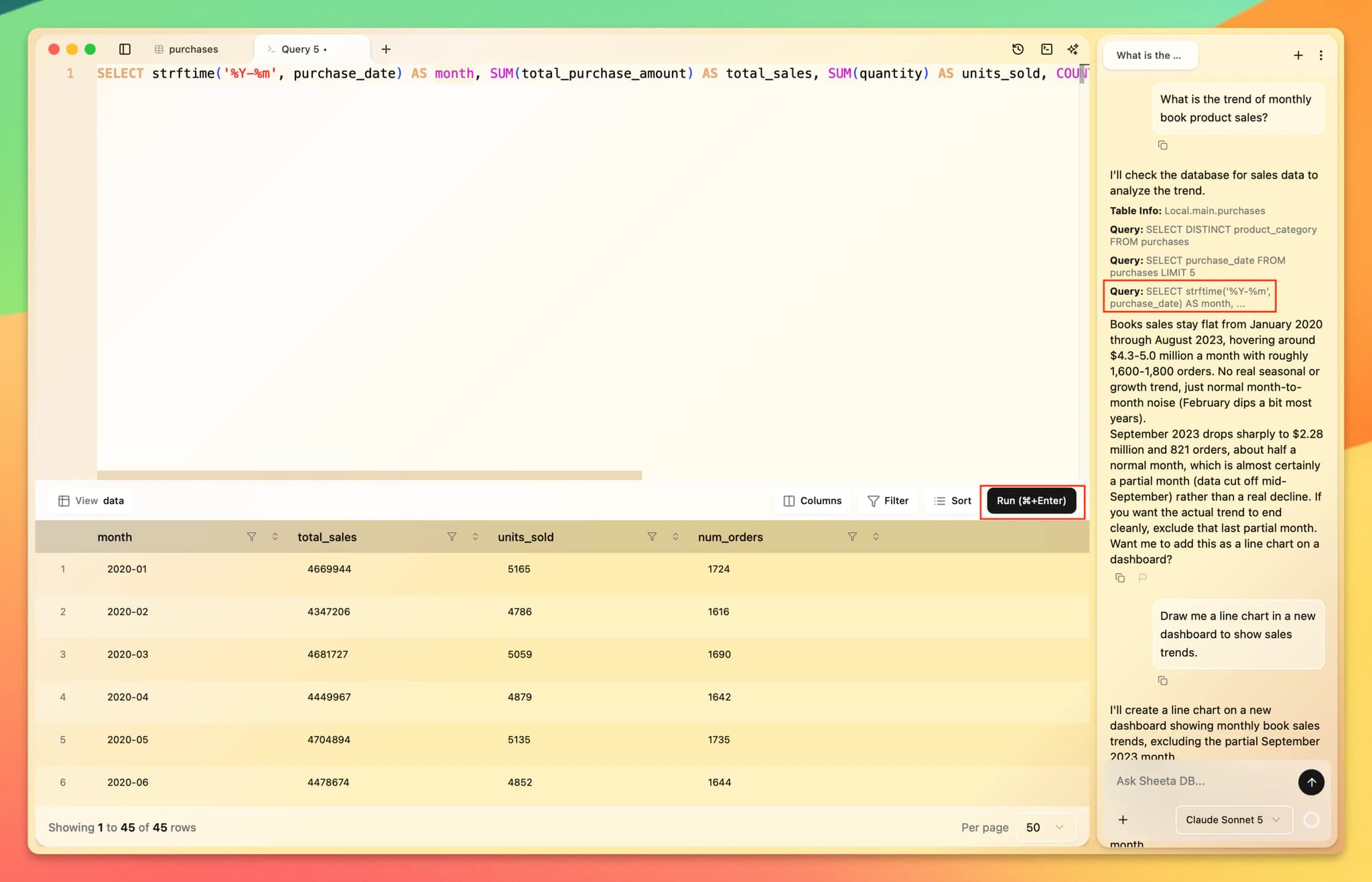 Run the AI-generated query