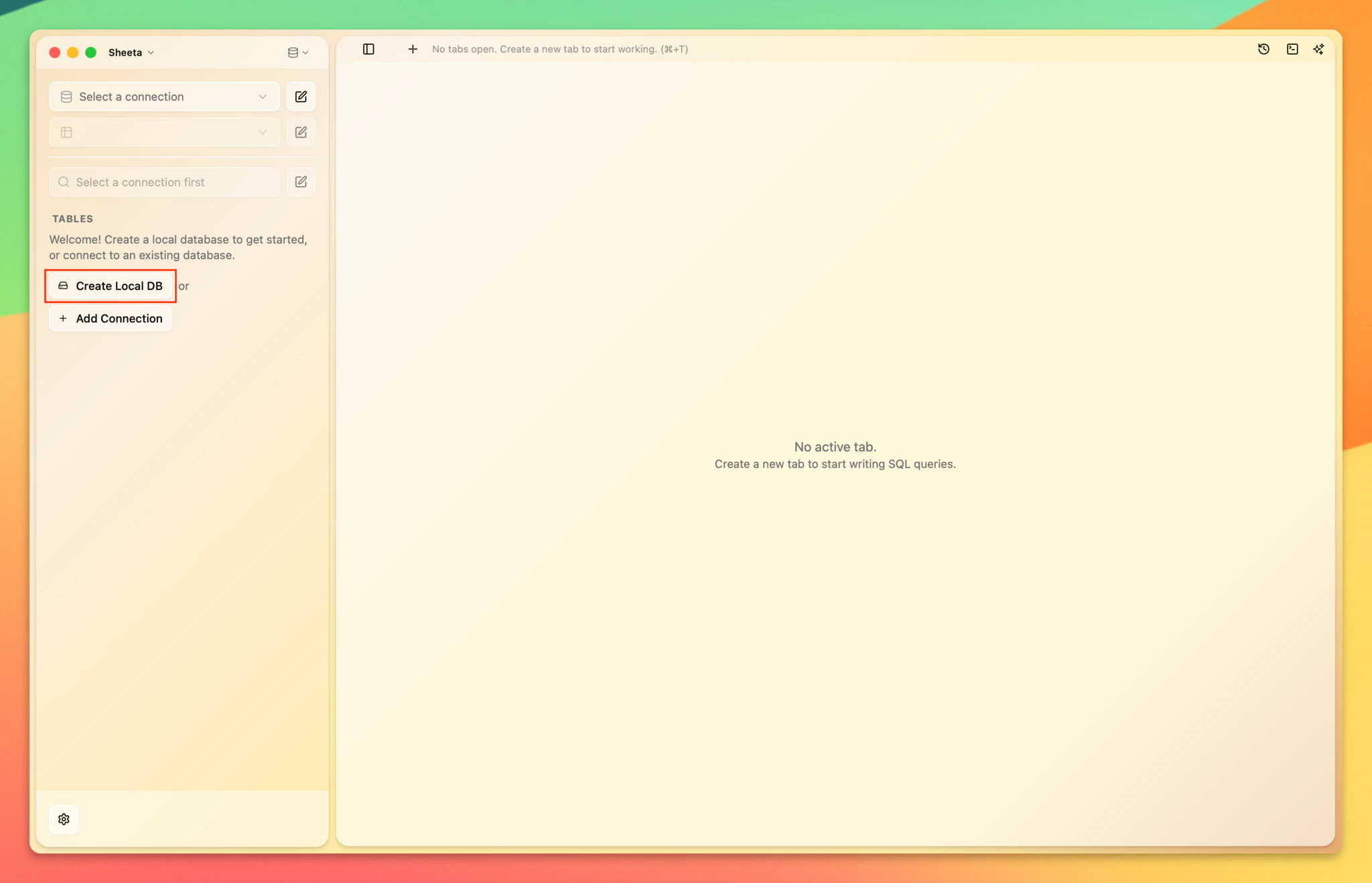 Create a local database