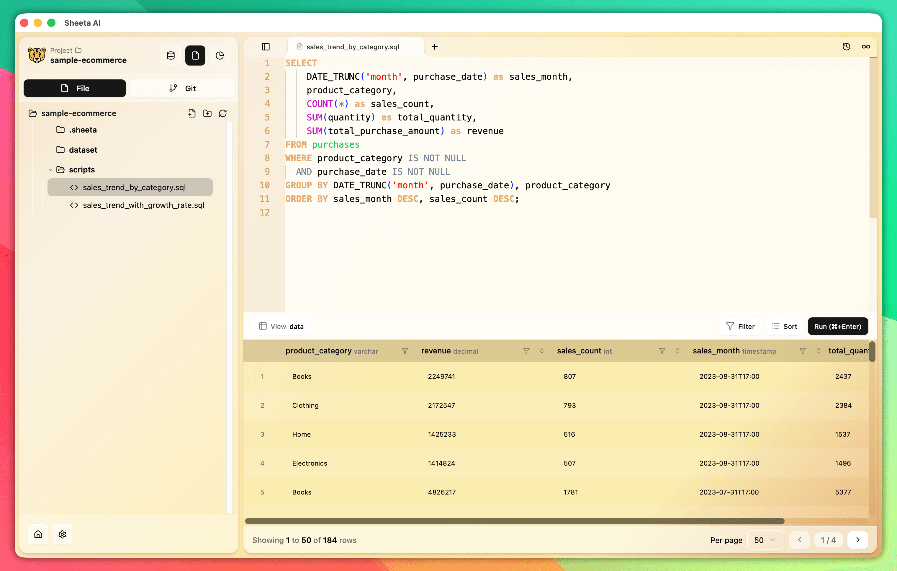 Sheeta AI file explorer