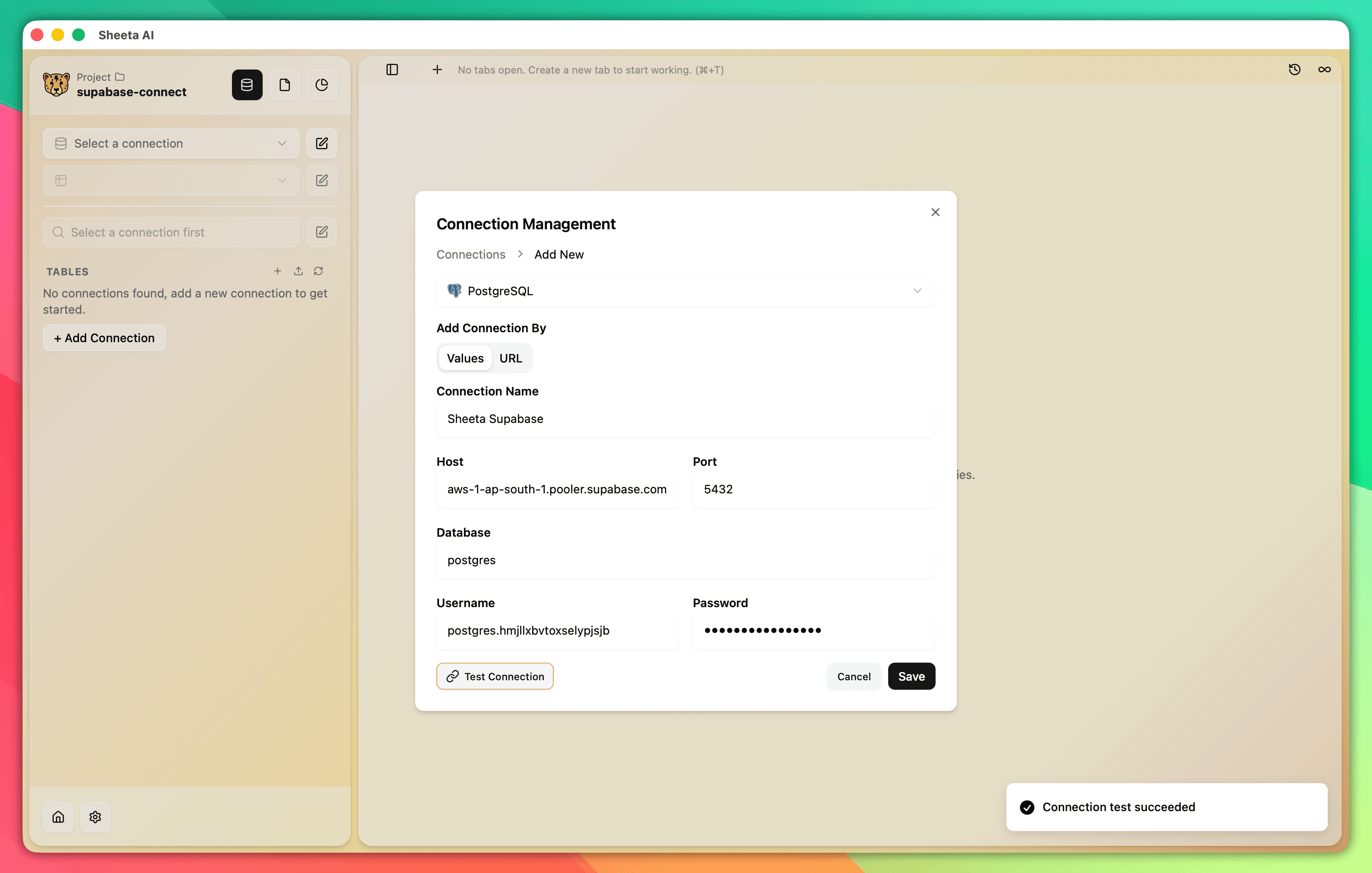 Sheeta AI connection saved